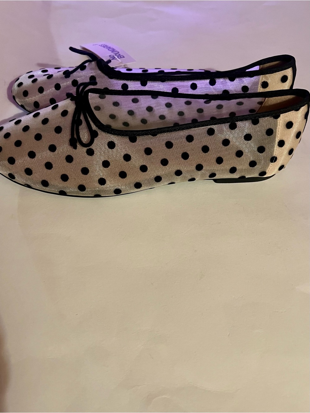 NWT No Boundaries Polka Dot Ballet Flats Size 10 - Picture 2 of 15